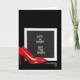 Tarjeta Zapatos altos rojos con tablero de mensajes