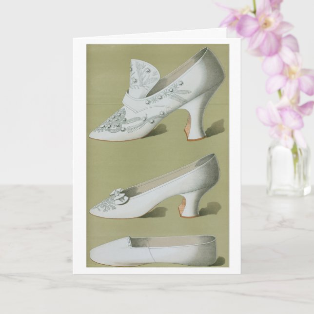 Tarjeta Zapatos antiguos Bodas — Diseño de época (Orquídea)