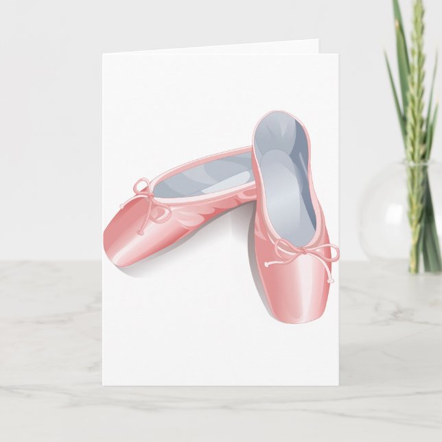 Tarjeta Zapatos de baile elegantes de color rosa  (Anverso)