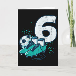 Tarjeta Zapatos de fútbol para niños cumpleaños 6to Balón