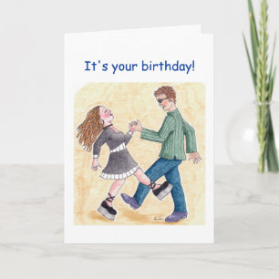 Tarjeta Zapatos de la boogie del cumpleaños