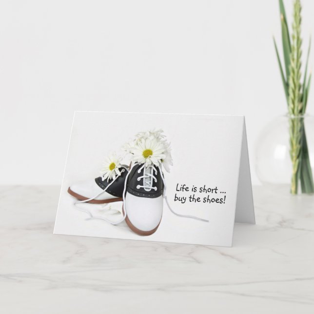 Tarjeta zapatos retro de alforja con cumpleaños de margari (Anverso)