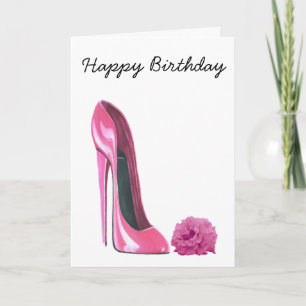 Tarjeta Zapatos rosados y arte rosa rosado