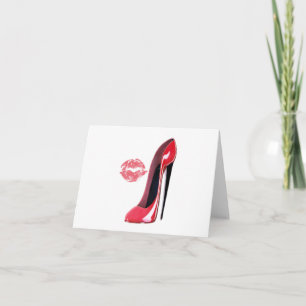 Tarjeta Zapatos y besos rojos de Stiletto