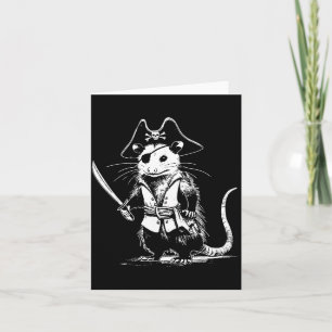 Tarjeta Zarigüeya Pirata Divertida Gata de Basura Zarigüey