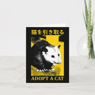 Tarjeta Zarigüeya Vintage Adoptar un Gato Zarigüeya Japone