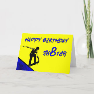 Tarjeta ZAZ256 feliz cumpleaños Sk8ter