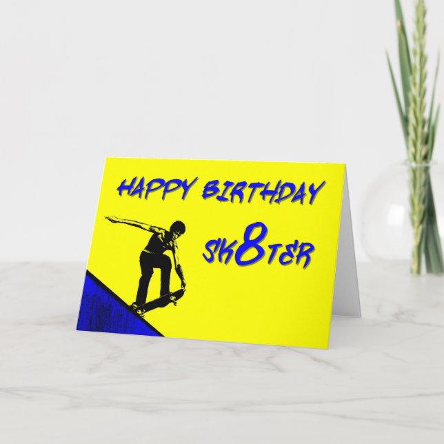 Tarjeta ZAZ256 feliz cumpleaños Sk8ter (Anverso)
