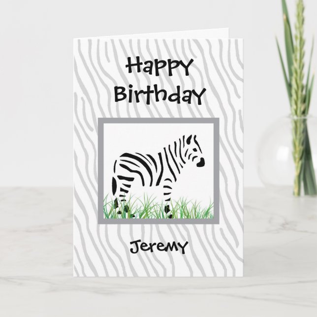 Tarjeta Zebra on white background (Anverso)