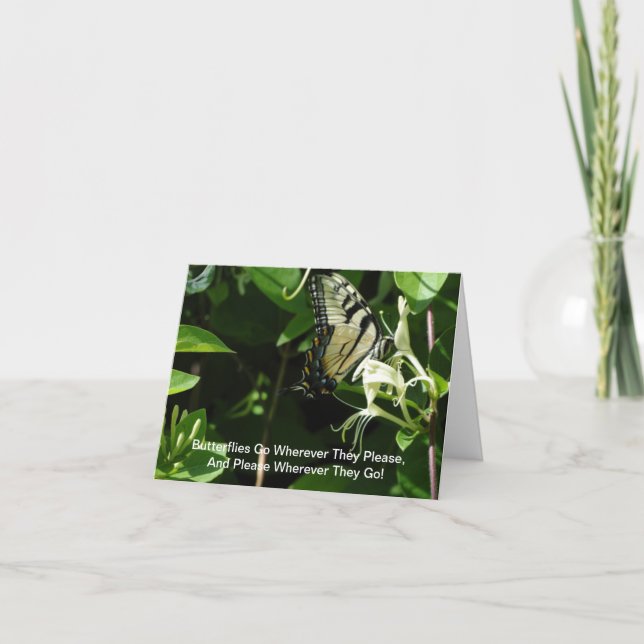 Tarjeta Zebra Swallowtail On Honeysuckle (Anverso)