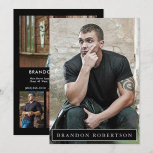 Tarjeta Zed Comp Modelo Actor 5x7   2 lados 5 Foto