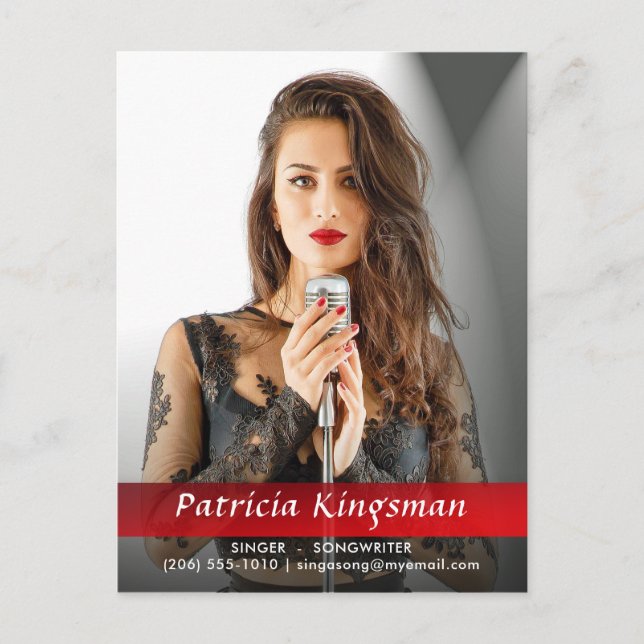 Tarjeta Zed de compositor de fotos de cantautor de (Anverso)