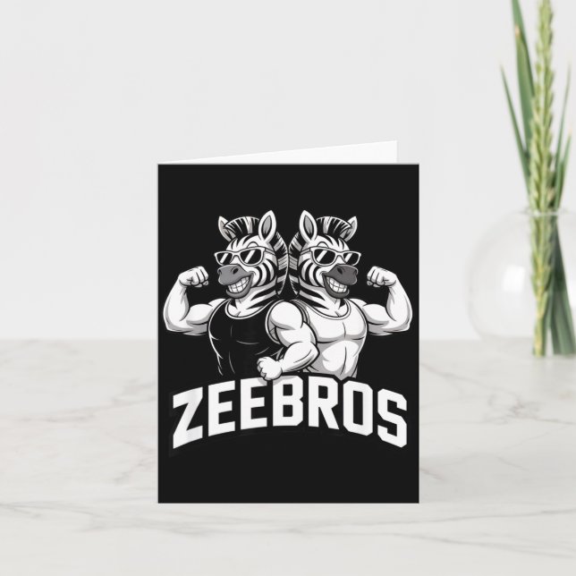 Tarjeta Zeebros Cute Zebra Duo Design For Zebros Lovers  (Anverso)