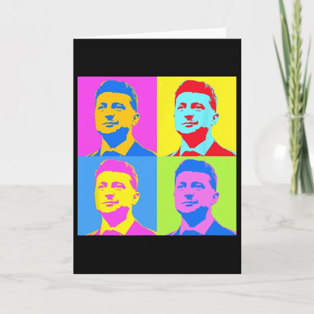 Tarjeta Zelensky Apoya a Ucrania Ucranianos Apoyan Pop (Anverso)