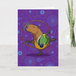 Tarjeta Zen Capybara Dancer Funny Rhythmic Gymnast Cartoon