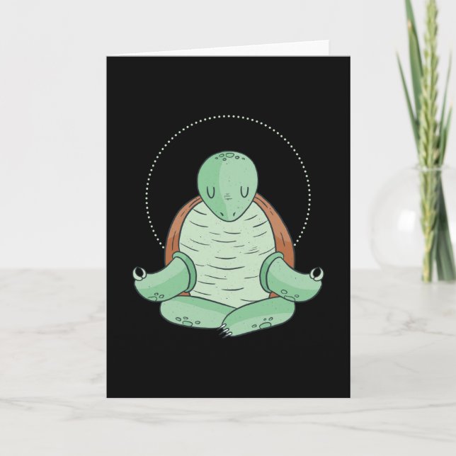 Tarjeta Zen Meditation Yoga Turtle Omm Gift (Anverso)