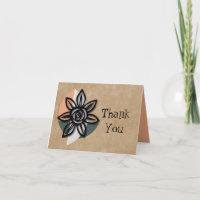 Tarjeta Zen Neutral Floral de agradecimiento