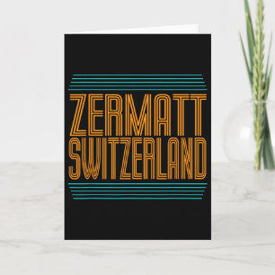 Tarjeta Zermatt Suiza Esquí Alpino Retro Alpes Suizos