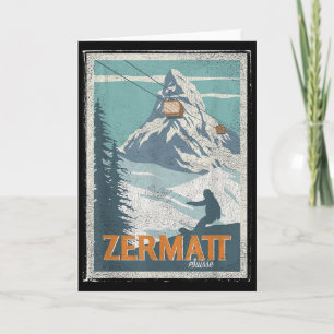 Tarjeta Zermatt Suiza Esquí de Invierno Snowboard Esquí