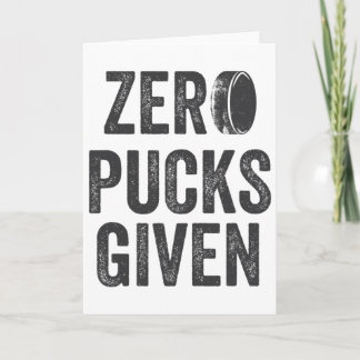 Tarjeta Zero Pucks Given Sarcastic Adult Hockey Men's Wome