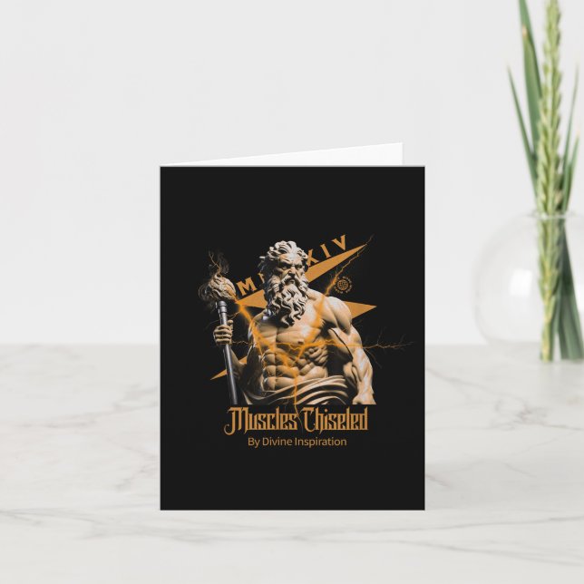 Tarjeta Zeus Greek Gods Thunder Mythology Gym Fitness Moti (Anverso)