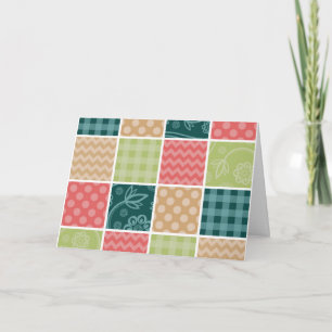 Tarjeta Zigzag, Chevron, Gingham, Puertos Polka, Patchwork