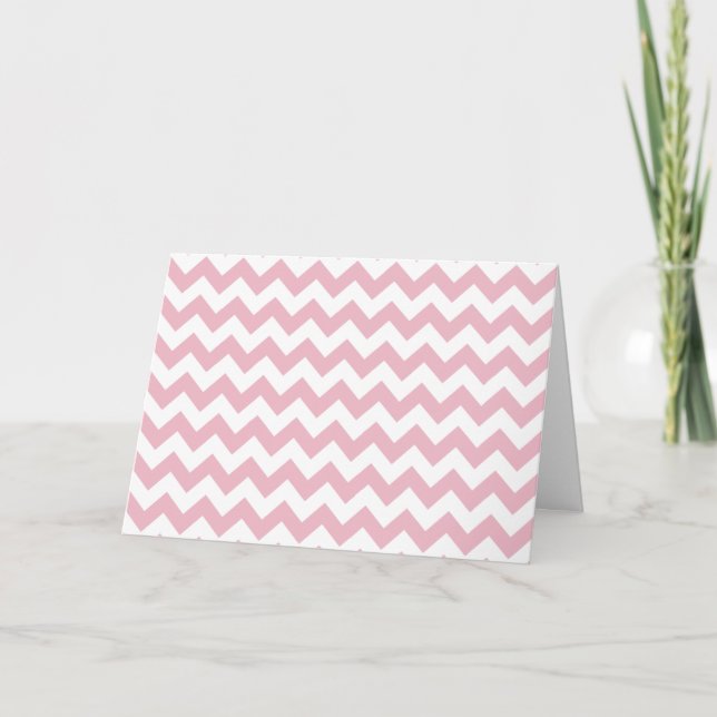 Tarjeta Zigzag rosa, Chevron rosado, patrón geométrico (Anverso)
