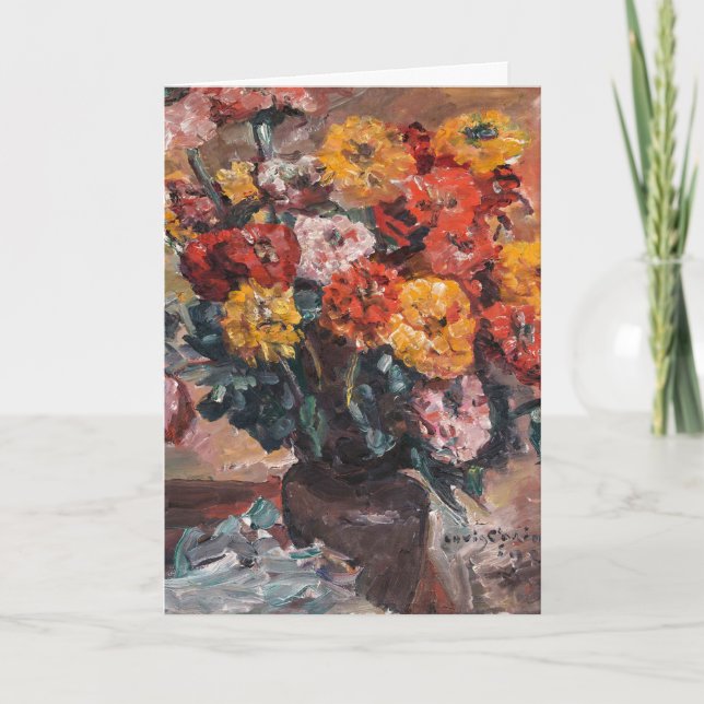 Tarjeta Zinnien | Lovis Corinth (Anverso)