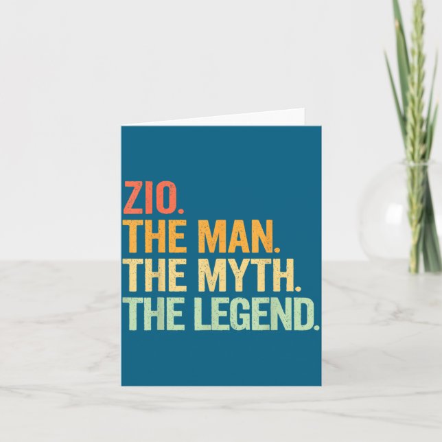 Tarjeta Zio Man Myth Legend Retro Illustration (Anverso)