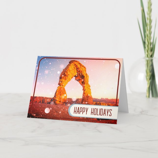 Tarjeta Zions National Delicate Arch Utah holiday card  (Anverso)