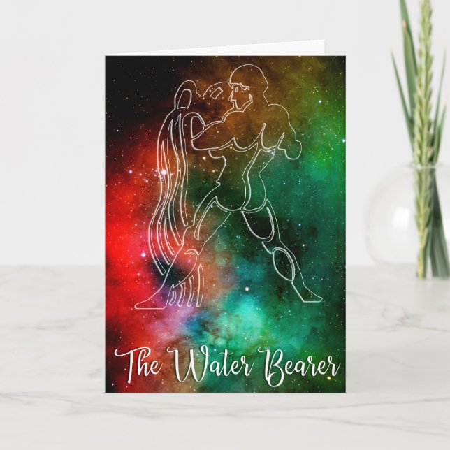 Tarjeta Zodiac: Aquarius "El portador del agua" (Anverso)