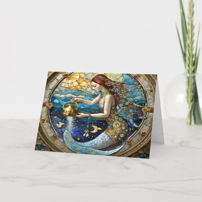 Tarjeta Zodiac - Aquarius La Sirenita Del Alumno (Anverso)