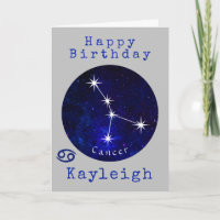 Tarjeta Zodiac Cancer Horoscope