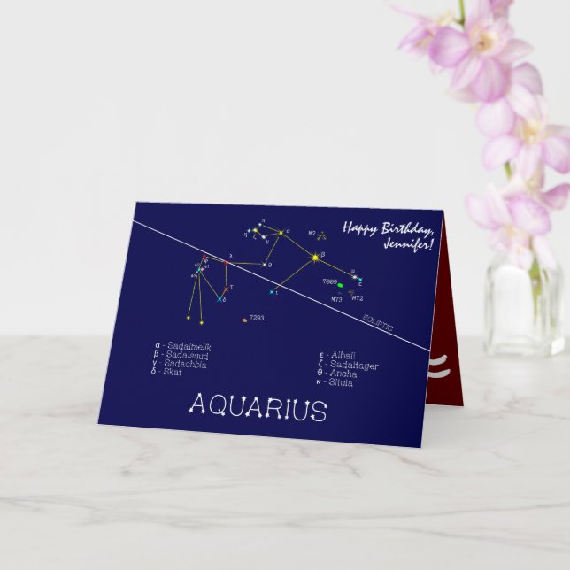 Tarjeta Zodiac Constellation Aquarius (Orquídea)