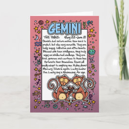 Tarjeta Zodiac - Datos divertidos de Géminis