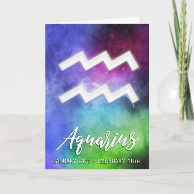 Tarjeta Zodiac: Fechas de Aquarius (Anverso)