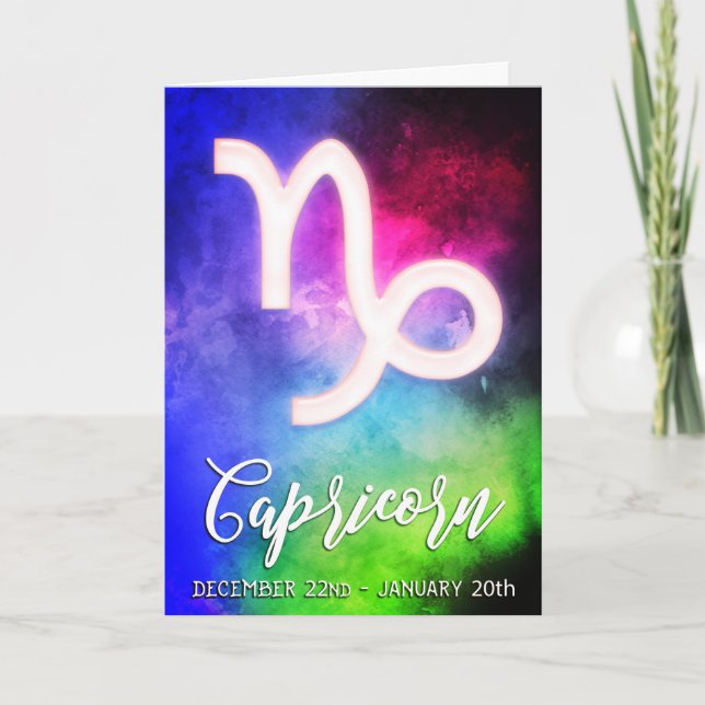 Tarjeta Zodiac: Fechas de Capricornio (Anverso)
