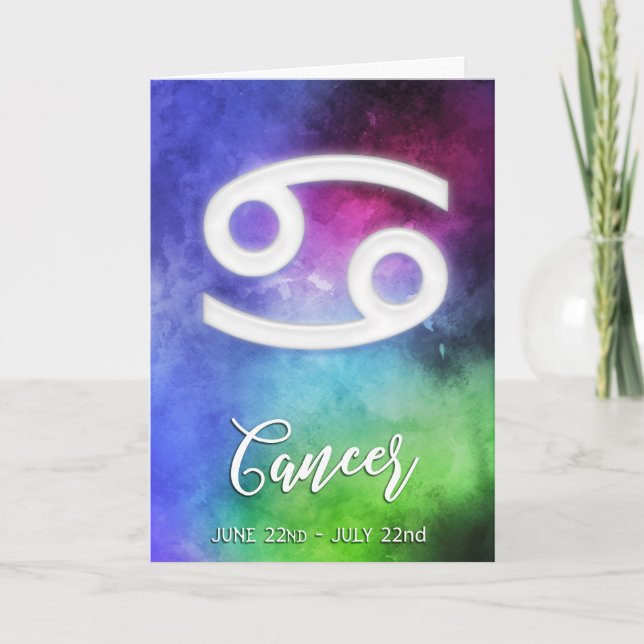 Tarjeta Zodiac: Fechas del cáncer (Anverso)