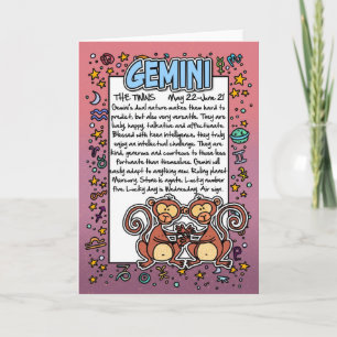 Tarjeta Zodiac - Gemini Fun Hacts