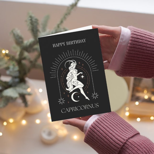 Tarjeta Zodiac HappyBirthday Mystic Capricornus (HappyBirthday Mystic Capricornus Zodiac Card)