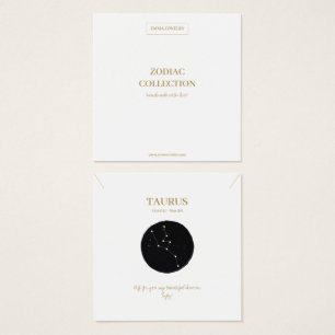 Tarjeta Zodiac Rótulo Taurus Jewelry Display