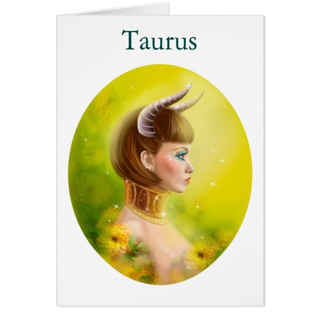 Tarjeta Zodiac - Tauro de fantasía (Frente)