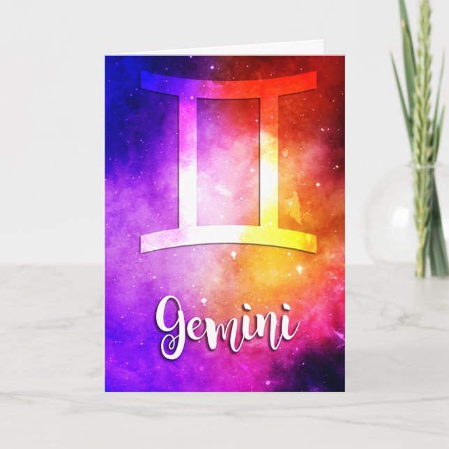 Tarjeta Zodiaco : Caramelo Espacial Géminis (Anverso)