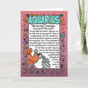 Tarjeta Zodiaco - datos divertidos del acuario