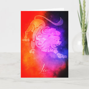 Tarjeta Zodíaco: Leo Colores de Caramelo Coloridos