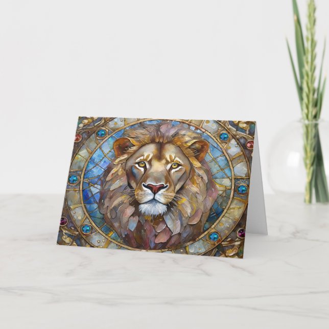 Tarjeta Zodíaco - Leo el León (Anverso)