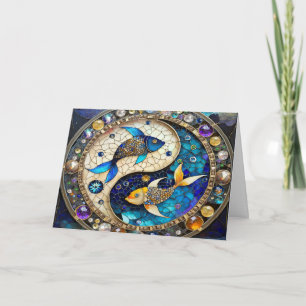 Tarjeta Zodiaco - Pez Piscis Yin y Yang
