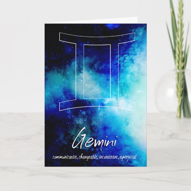 Tarjeta Zodiaco : Rasgos de Géminis (Anverso)