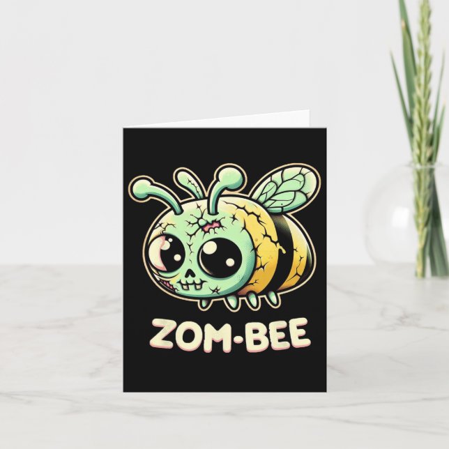 Tarjeta Zom-bee Adorablemente Espeluznante Abeja Zombie Di (Anverso)
