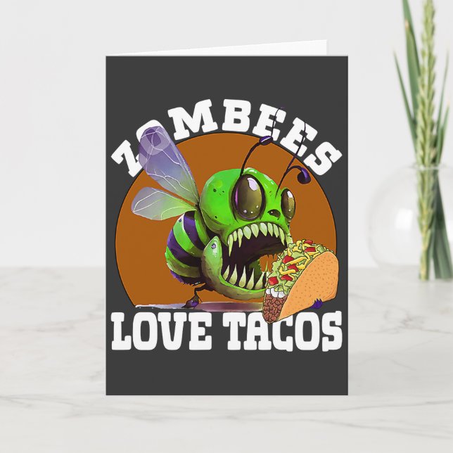Tarjeta Zombees Love Tacos Zombee Zombie Bee (Anverso)